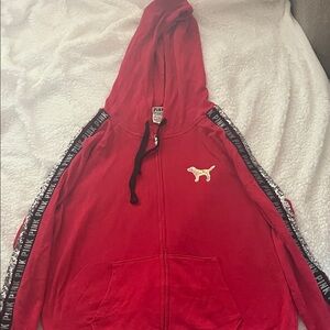 PINK Victoria's Secret Red Women Jacket with Black and White Details